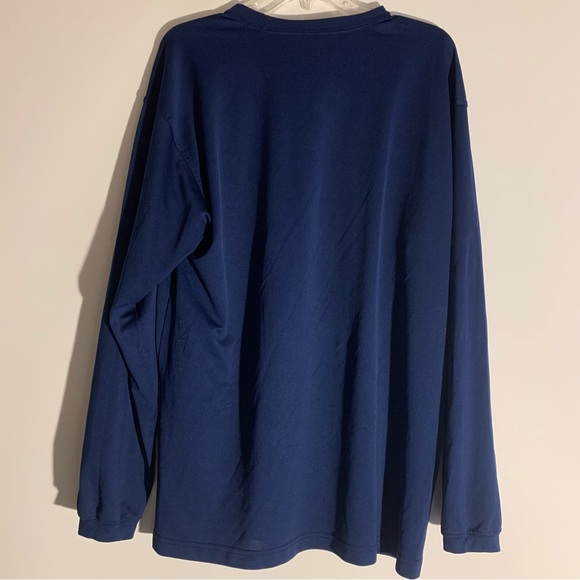 Men’s Athletic Compression Mock Crew Long Sleeve Shirt in Cobalt - Picture 2 of 3